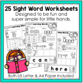 25 Sight Word Worksheets