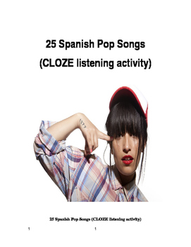 Preview of 25 Spanish Pop Songs (CLOZE notes listening activity)