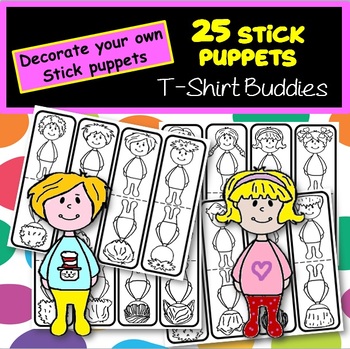 Preview of 25 Stick Puppets T-Shirt Buddies