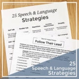 Speech Therapy Parent Handouts for Early Intervention | 25 Speech Strategies