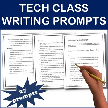 Preview of 27 Technology Writing & Discussion Prompts