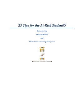 Preview of 25 Tips for the At-Risk Student