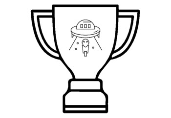 Preview of 25 Trophy Space Coloring Pages, No Prep Art Sub Plan