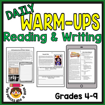 Preview of 25 Warm-Ups Bell Ringers: MARCH THEMED Non-Fiction for 5th-12th Grade
