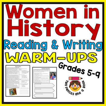 Preview of 25 Warm-Ups Bell Ringers: WOMEN IN HISTORY Non-Fiction for 5th-9th Grade