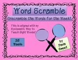 25 Weekly Word Scrambles with over 200 Sight Words!