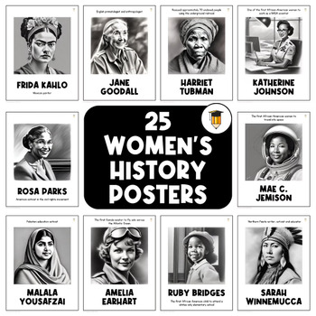 Preview of 25  Women's History Month Posters | Bulletin Board Display | Women's Day Decor