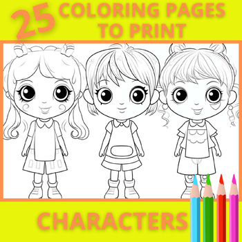 Preview of 25 coloring pages to print for kids - Characters - coloring