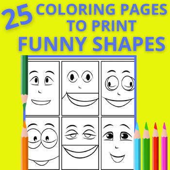 Preview of 25 coloring pages to print for kids - Funny shapes - Geometric #1