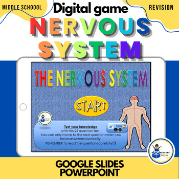 Preview of Nervous system, neurons digital review activity + worksheet middle school