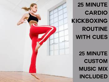 Preview of 25 minute cardio kickboxing routine with custom music mix included