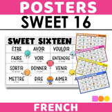 FRENCH Sweet 16 - High Frequency Verbs Posters for Bulletin Board