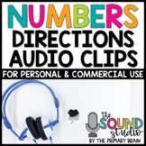Numbers Directions Audio Clips - Sound Files for Digital R