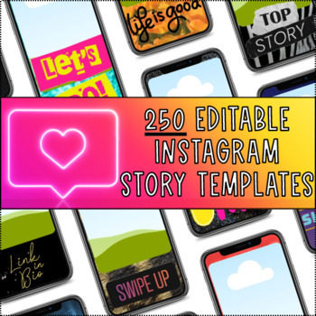 Preview of 250 Editable Instagram Story Mockups CanvaTemplates For TPT Sellers
