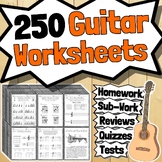 250 Guitar Worksheets | Tests Quizzes Homework Assessments