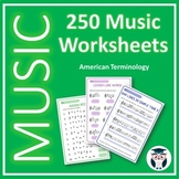 250+ Music Worksheets - Print & Go and Digital - American 