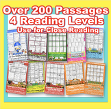 2500+pgs Monthly BUNDLE Close Reading 4 Reading LEVELS Comprehension Passages