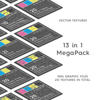 Preview of 251 Nature Vector Textures. 13 in 1 Megapack.