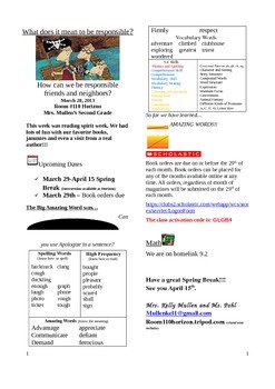 Preview of 2.5.4 Horace and Morris Street 2nd Grade Newsletter Unit 5 Week 4