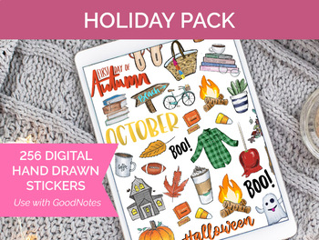 Preview of 256 Digital Holiday Clip Art - Sticker PNGs and GoodNotes Booklet