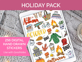 256 Digital Holiday Clip Art - Sticker PNGs and GoodNotes Booklet