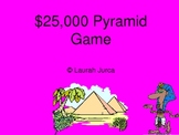 $25K Pyramid Game- Middle Grades Language Arts Game #2