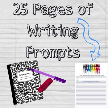 25 page Bundle of Writing prompts, writing checklist, writing rubric