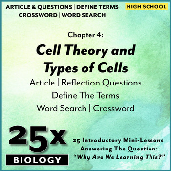 Preview of 25x Biology-HS: Cell Theory and Types of Cells