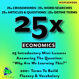 25x:Economics- 25x Articles, Reflection Qs, Define Terms, 