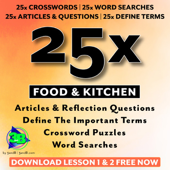 Preview of 25x: Food & Kitchen - 25 Mini-Lessons Introducing and Reinforcing Food/Kitchen