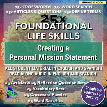 Preview of 25x Life Skills-MS: Creating a Personal Mission Statement (EN/SP)