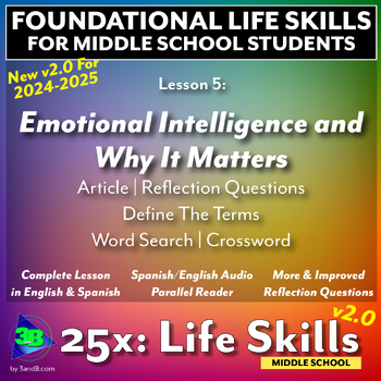 Preview of 25x Life Skills-MS: Emotional Intelligence and Why It Matters (EN/SP)