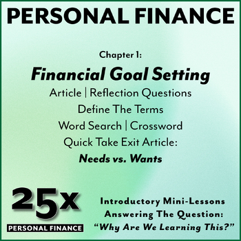 Preview of 25x PF-HS: Financial Goal Setting / Needs vs. Wants