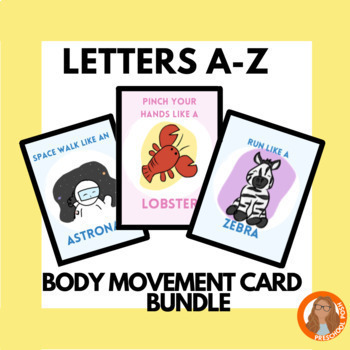 Preview of Letter of the Week Body Movement A-Z Weekly Set Brain Break Behavior Management