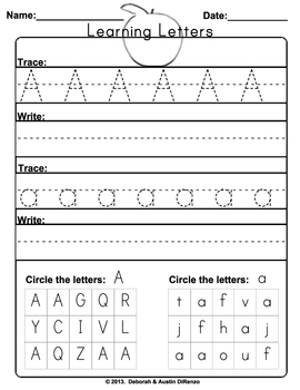 26 a to z letter tracing alphabet worksheets by deborah direnzo tpt