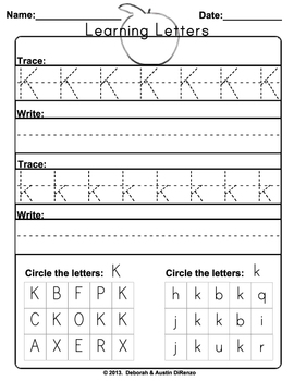 26 A to Z Letter Tracing Alphabet Worksheets by Deborah DiRenzo | TPT