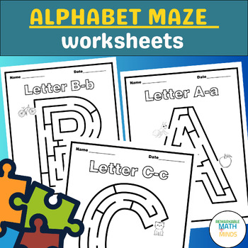 Preview of Back to School Alphabet Mazes | Kindergarten Alphabet Activities