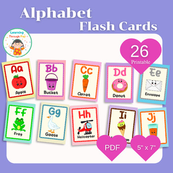 Preview of 26 Alphabet Flash Cards, Classroom Decor,