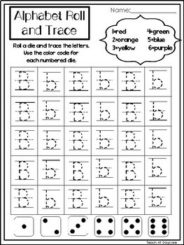 26 alphabet roll and trace printable worksheets preschool kindergarten