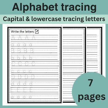 26 Alphabet Worksheets, Upper & lowercase, Prek, Kindergarten, practice ...