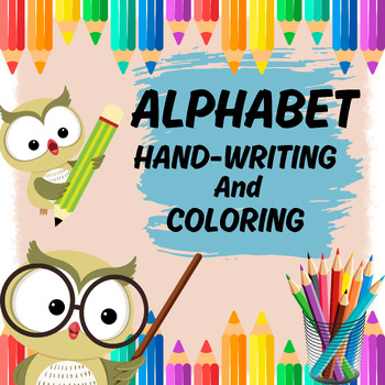 Preview of 26 Alphabets Hand-Writing with Pictures for Creative  Coloring