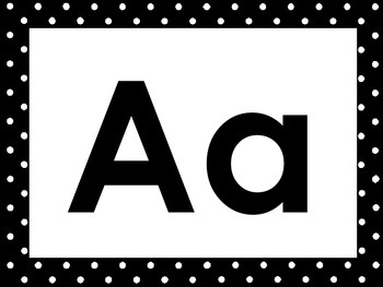 Preview of 26 Black and White Alphabet Posters with Uppercase and Lowercase Letters