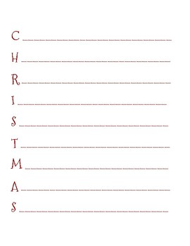 Preview of 26 Christmas/Holiday Acrostic Poem Templates