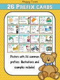 26 Common Prefixes Poster Cards (English, Spellings, SPaG)