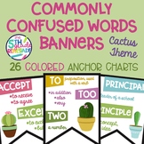 26 Commonly Confused Words Colored Banners Cactus Theme