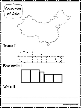 26 countries of asia worksheets geography curriculum by