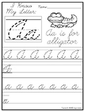 26 Cursive I Know My Letters Printable Worksheets in a PDF file.