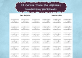 26 Cursive Trace the Alphabet Worksheets, Printable Handwr