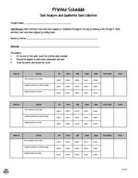 data sheets for preschool special education