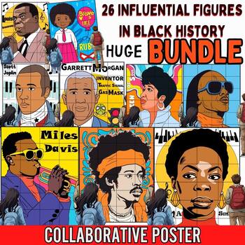 Preview of 26 Influential Figures-Black History Collaboration Poster Mural Project BUNDLE